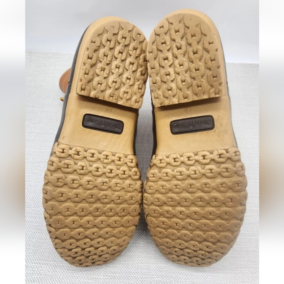 LL Bean duck boots size 7 M hunting waterproof rain rubber leather brown tan - Picture 10 of 15